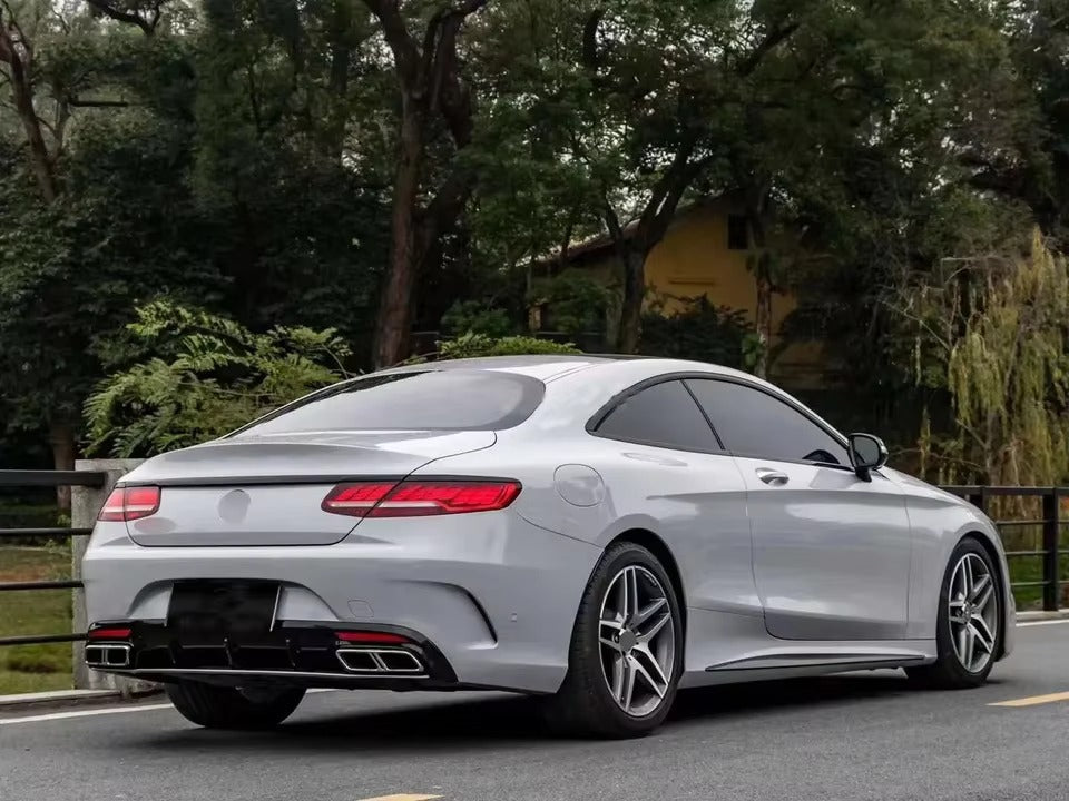 Body Kit for S-Class Coupe C217 Upgrade to S63 S65 AMG With Rear Bumper Diffuser Grille
