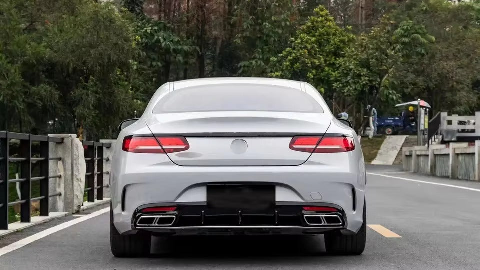 Body Kit for S-Class Coupe C217 Upgrade to S63 S65 AMG With Rear Bumper Diffuser Grille