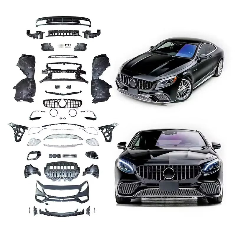 Body Kit for S-Class Coupe C217 Upgrade to S63 S65 AMG With Rear Bumper Diffuser Grille