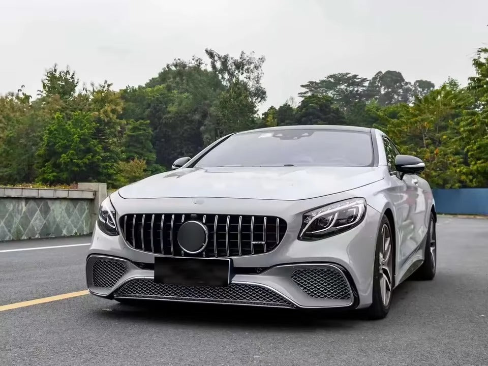 Body Kit for S-Class Coupe C217 Upgrade to S63 S65 AMG With Rear Bumper Diffuser Grille