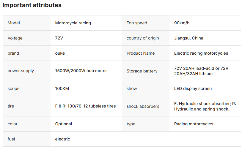 2025 Latest Model Factory Direct Electric Motorbike | 72V 3000W High-Speed Powerful Racing E-Bik