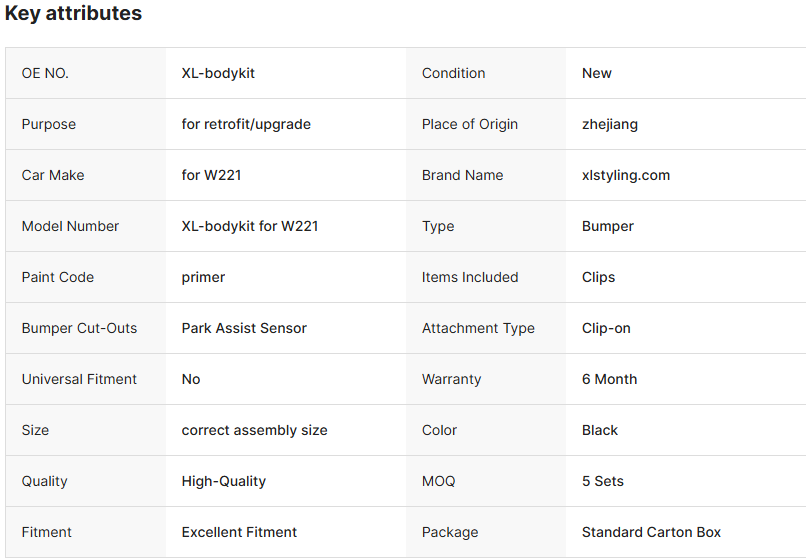 XLstyling Body Kit Facelift Car Conversion Old to New Bumpers For Mercedes Benz S Class W221 Upgrade to W223 S450
