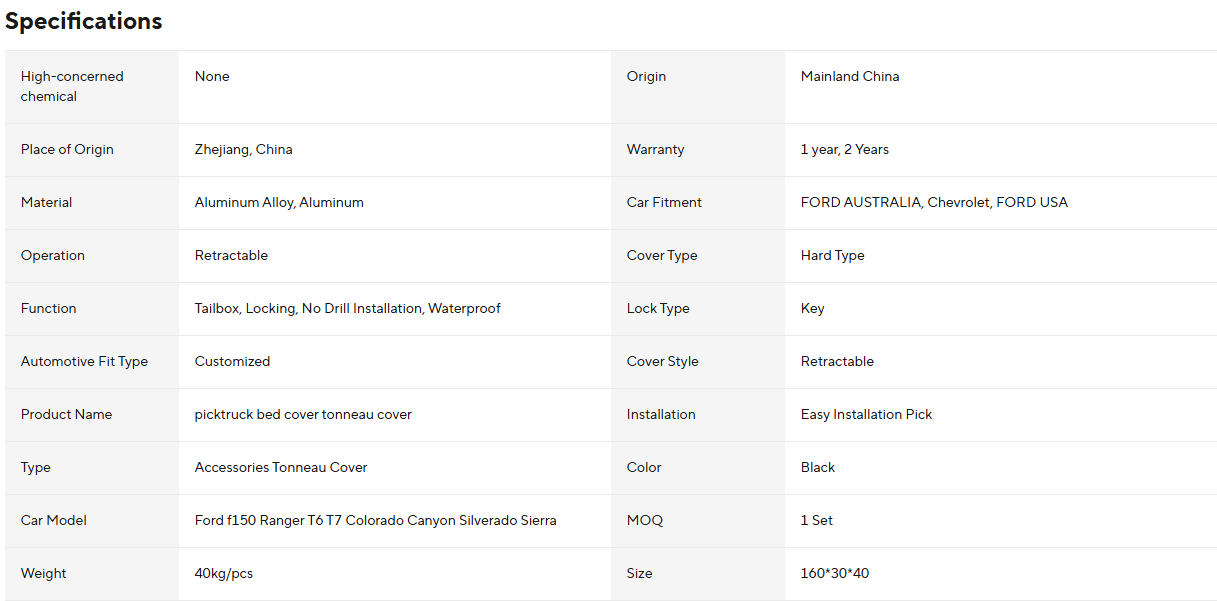 Pickup Truck Bed Cover for Silverado